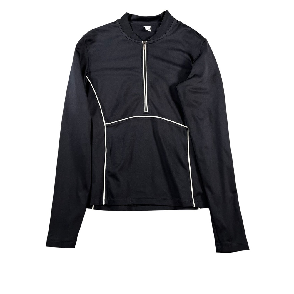 Patagonia Water Girl Womens Black Quarter Zip Long Sleeve Rash Guard Top Large